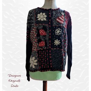 Designers Originals Studio HoHoHo Christmas Sweater   Sz  P/L